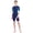 Blue, variant on GKV Girls Kids & Youth 2.5mm Neoprene Front Zip Short Sleeve Shorty Wetsuit, Thermal for Snorkeling, Surfing & Swimming