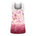 thumbnail image 4 of Wycnly Womens Tank Tops Trendy Pleated Swing Breathable Comfy Tunic Tank Tops Summer Fashion Flowers Print Square Neck Sleeveless Shirts Blouse Hot Pink l, 4 of 5
