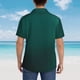 thumbnail image 4 of Fotbe Dark teal green Camisa Hawaiana para Hombre Unisex – Camisa Casual de Verano con Botones de Manga Corta de Algodón y Lino,3X-Large, 4 of 7