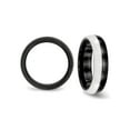 thumbnail image 3 of Gem & Harmony Men or Ladies Black and White Ceramic Wedding Band Ring 6mm for Men, 3 of 5