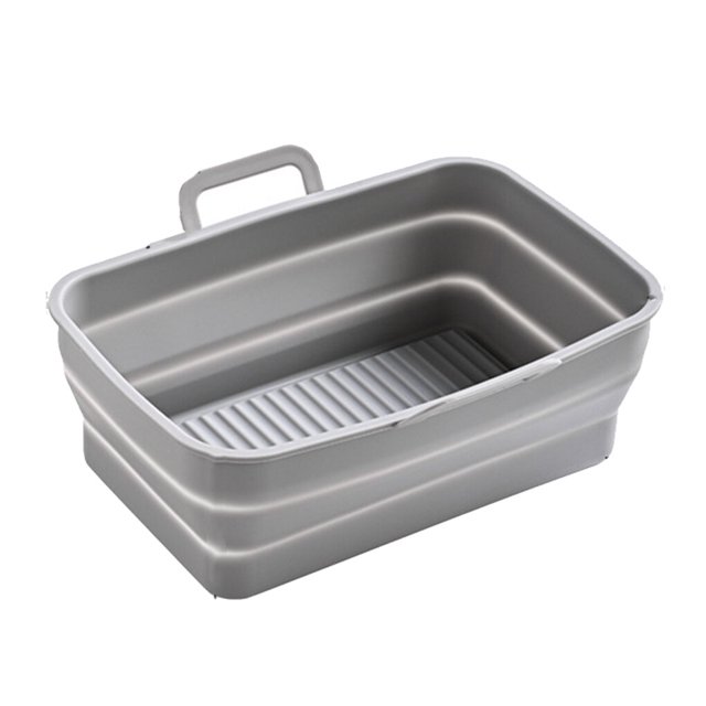 ziyahi Fryer Tray Bake Plate Baking Supplies Heating-resistance Compact Size Smooth Surface Washable Multicolored Kitchen Gadget Gray
