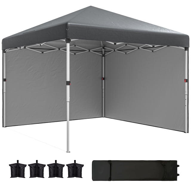 Outsunny 10' x 10' Pop Up Canopy Tent with Removable Sidewalls Carry Bag