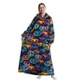 thumbnail image 3 of Manta de franela con mangas Sudadera de invierno Jersey polar Tiburón gigante Manta usable Sudadera con capucha para adultos Niños Bebés, 3 of 6