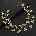 thumbnail image 3 of Diademas con perlas para el pelo de boda, accesorios para el cabello dorados para novias y damas de honor (15,75 pulgadas) (dorado), 3 of 5