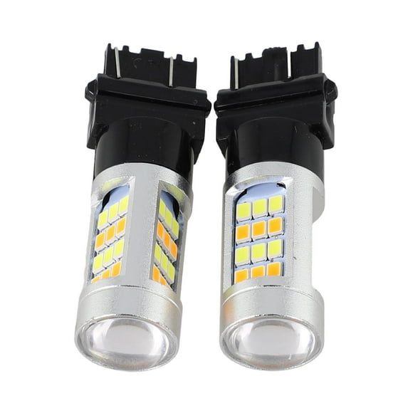 MYG 2x Dual Color 3157 LED DRL Switchback Turn Signal Parking Light Bulb White/Amber