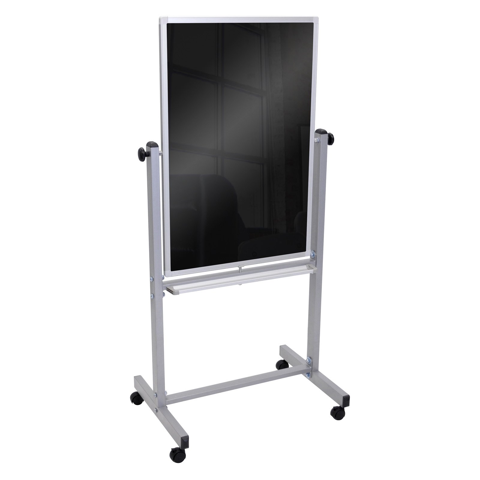 Luxor BM3040M Mobile Double Sided Black Marker Board with