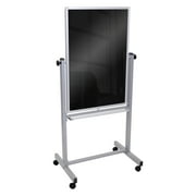 Luxor BM3040M Mobile Double Sided Black Marker Board with Magnetic Surface - Gloss Black