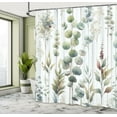 thumbnail image 2 of Ambesonne Green Shower Curtain, Watercolor Look Urban Jungle, 69"Wx84"L, Slate Brown White Khaki, 2 of 4