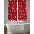 thumbnail image 5 of Christmas Gold Sheer Curtains 2 Panels Set, and White Snowflake Red Window Sheer Curtains for Living Room/Bedroom, Light Filtering Rod Pocket Voile Drapes, 52" W x 72" L, 5 of 7
