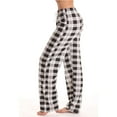 thumbnail image 2 of Coorders Women’s Plaid Sleepwear Fleece Pants，Stretch Womens Pj Pants with Drawstring,Plus Size Brown,Size L, 2 of 4