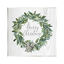 Stupell Industries Tartan Bow Wreath Holiday Painting Unframed Art Print Wall Art, 12 x 12
