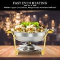 thumbnail image 5 of PRIJESSE 5 Qt Gold Chafing Dishes for Buffet with Stainless Steel Lid, Round Chafing Dish Buffet Set with Food and Water Pans for Catering, Parties, Hotels and Weddings, 2 Pack, 5 of 9