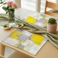 thumbnail image 3 of Yellow Gray Block Placemats Set of 4 Abstract Art Place Mats Table Mats Kitchen Dining Home Outdoor Party Table Decoration, 3 of 9