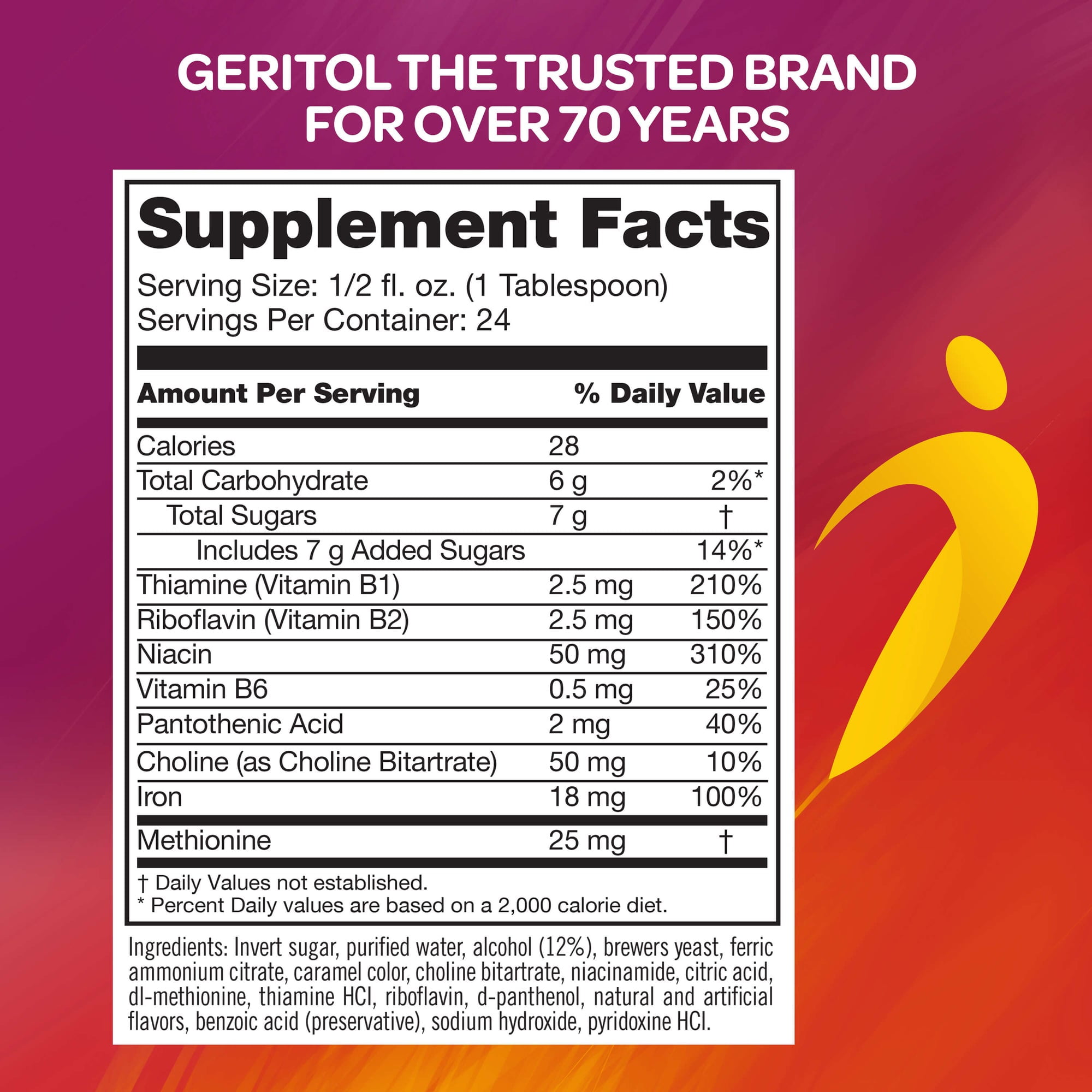 Geritol Liquid Energy Support High Potency B-Vitamins & Iron 12 oz, 3-Pack