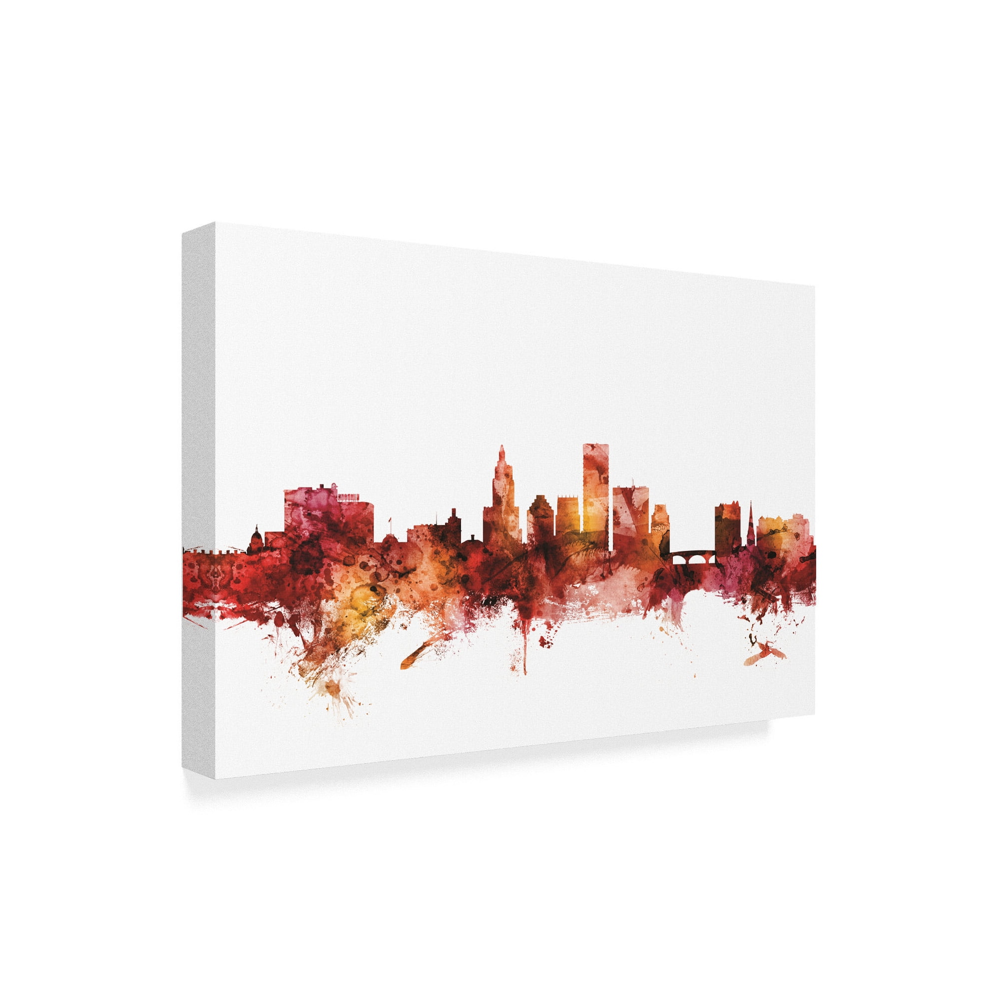 Trademark Fine Art 'Providence Rhode Island Skyline Red' Canvas Art by Michael Tompsett
