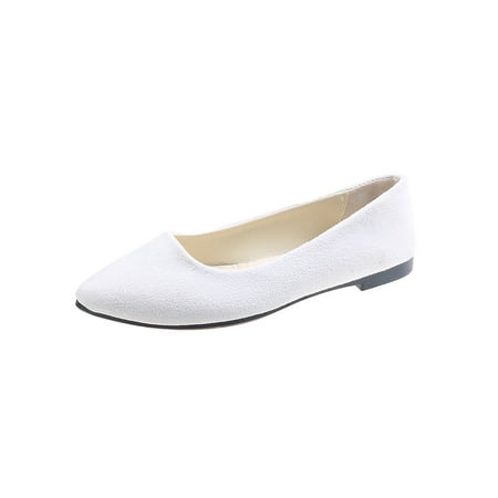 

Eloshman Women s Loafers Comfort Flats Non-slip Flat Shoes Formal Anti-Slip Slip On Casual Fashion White 5