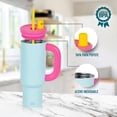 thumbnail image 3 of Termo 1.2 L Acero Inoxidable Antiderrame Popote Hermético Azul Con Rosa, 3 of 3
