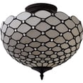 thumbnail image 2 of Black and White Tiffany Style Two Light Semi Flush Ceiling Lamp, 2 of 3