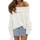 thumbnail image 1 of Jersey LILLUSORY para mujer con hombros descubiertos, de gran tamaño, blanco, 1 of 6
