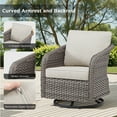 thumbnail image 5 of PPorfamilia 6 Piece PE Rattan Patio Conversation Sofa Sets, Outdoor Sectional Furniture Sets with Rocking Swivel Chairs and Ottomans, Beige Cushions, 5 of 9