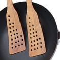 thumbnail image 4 of Wooden Spatula for Cooking with 24 Holes- 13 Inch Premium Utensils Long Handle, Kitchen Spurtle Set Ideal for Pan and Wok - Wood Turner, Corner Spatula, Spoons, Scraper, Frying Pack of 2, 4 of 10