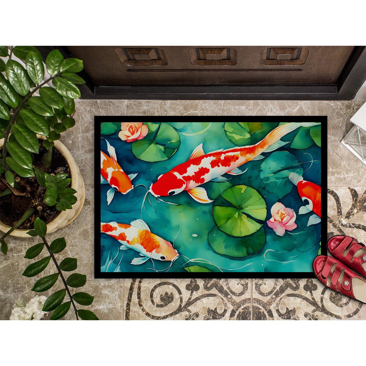 Carolines Treasures DAC2801MAT 0.15 x 18 x 27 in. Koi Fish Doormat