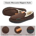 thumbnail image 4 of WOTTE Mens Slippers Cozy Fuzzy Plaid Moccian House Shoe with Memory Foam & Rubber Sole Slip on Indoor Outdoor, Coffee Size 9, 4 of 7