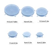 Silicone Reusable Stretch Airtight 6 Sizes Food Storage Lids 6 Count