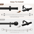 thumbnail image 5 of Black Outdoor  Curtain Rods,1" Diameter Heavy Duty Curtain Rods for Windows 16 to 28inch for Patio, Wall Mount & Ceiling Mount, 5 of 9