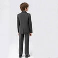 thumbnail image 6 of School Uniform for Boys - Boys Formal Suit Set Tuxedo Coat Vest Pants Bowtie Outfit Four Piece Wedding Party Dress Up Wear - Boys Clothes,3-4 Years,Z02 Dark Gray, 6 of 9