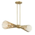 thumbnail image 4 of Longfellow 6-Light Linear Chandelier in Burnished Brass, 4 of 6