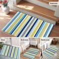 thumbnail image 5 of 2x3 Ft Entryway Area Rug, Blue Yellow Striped Kitchen Rug Runner Washable Floor Mat, Colorful Ombre Abstract Stripes Non Slip Indoor Door Mat Throw Carpet for Bathroom Living Room Bedroom, 5 of 8