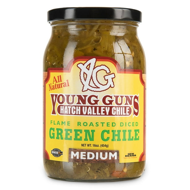 3 Pack of 16oz. Flame Roasted Diced Green Chile Jars