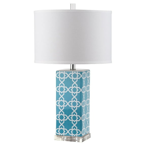 Safavieh 27 in. H Quatrefoil H Ceramic Geometric Table Lamp