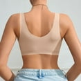 thumbnail image 4 of khonts,Women's Deep V Seamless Bras No Underwire Front Hook Closure Plunge Bra Wireless Comfy Padded Push up Bralettes Beige L, 4 of 5