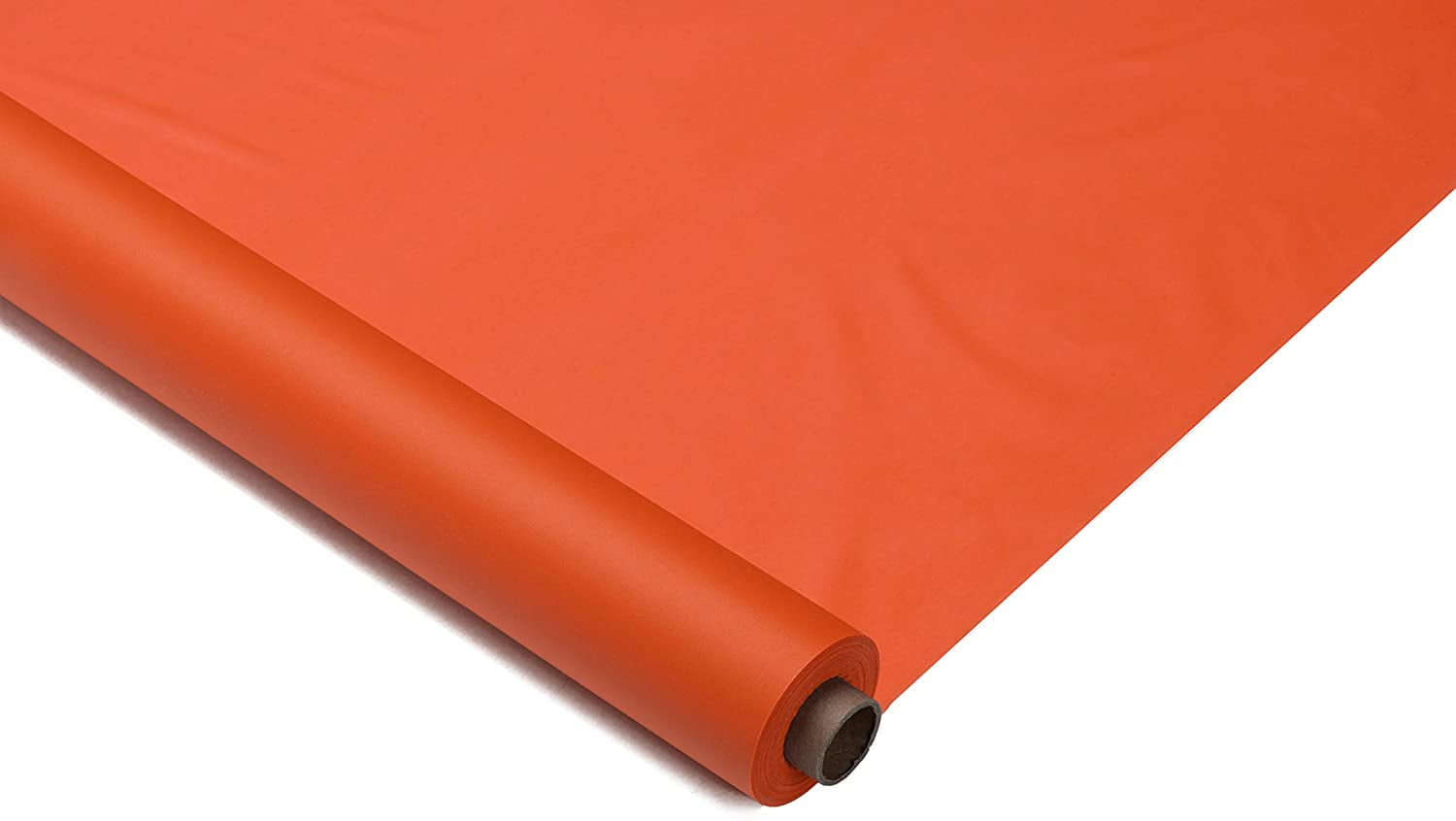 Exquisite 300 ft. x 40 in. Orange Plastic Tablecloth Rolls Disposable