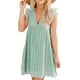 thumbnail image 1 of Vestido elegante de verano con escote en V, mangas con volantes, pantalones cortos y bolsillos para mujer, 1 of 6