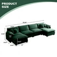 thumbnail image 3 of BUIORD 150" Modular Sectional Sofa, Oversize U-Shaped Sofa and Couch with Reversible Ottoman, 6-Seat Deep Seat Sectional Couch for Living Room, Green, 3 of 8