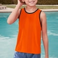 thumbnail image 4 of Little Kid Children Sleeveless Solid Vest Tops Casual Popularity Side Wide Fork Fitness Sports Garment Loose Vest Preschool Undershirts Tee Shirts Size 6 5t Boys Tees Kids 3-9 Years Orange, 4 of 4