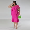 thumbnail image 2 of AURA Women Plus Size Sleeveless Midi Dress Casual Slim Fit Summer Ruffle Hem Dress, 2 of 7