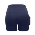 thumbnail image 6 of Siminsem Women's 5 Inch High Waisted Biker Shorts with Pockets Tummy Control Spandex Yoga Shorts for Women Buttery Soft Workout Gym Athletic Running Shorts 4 Way Stretch, Navy,S, 6 of 6