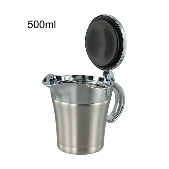 Stainless Steel Double Insulated Gravy Boat Sauce Jug With Hinged Lid 450 750Ml 450Ml YIWEI