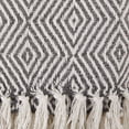 thumbnail image 3 of Gray X-Diamond Cotton Geometric Throw 50x60, 3 of 3