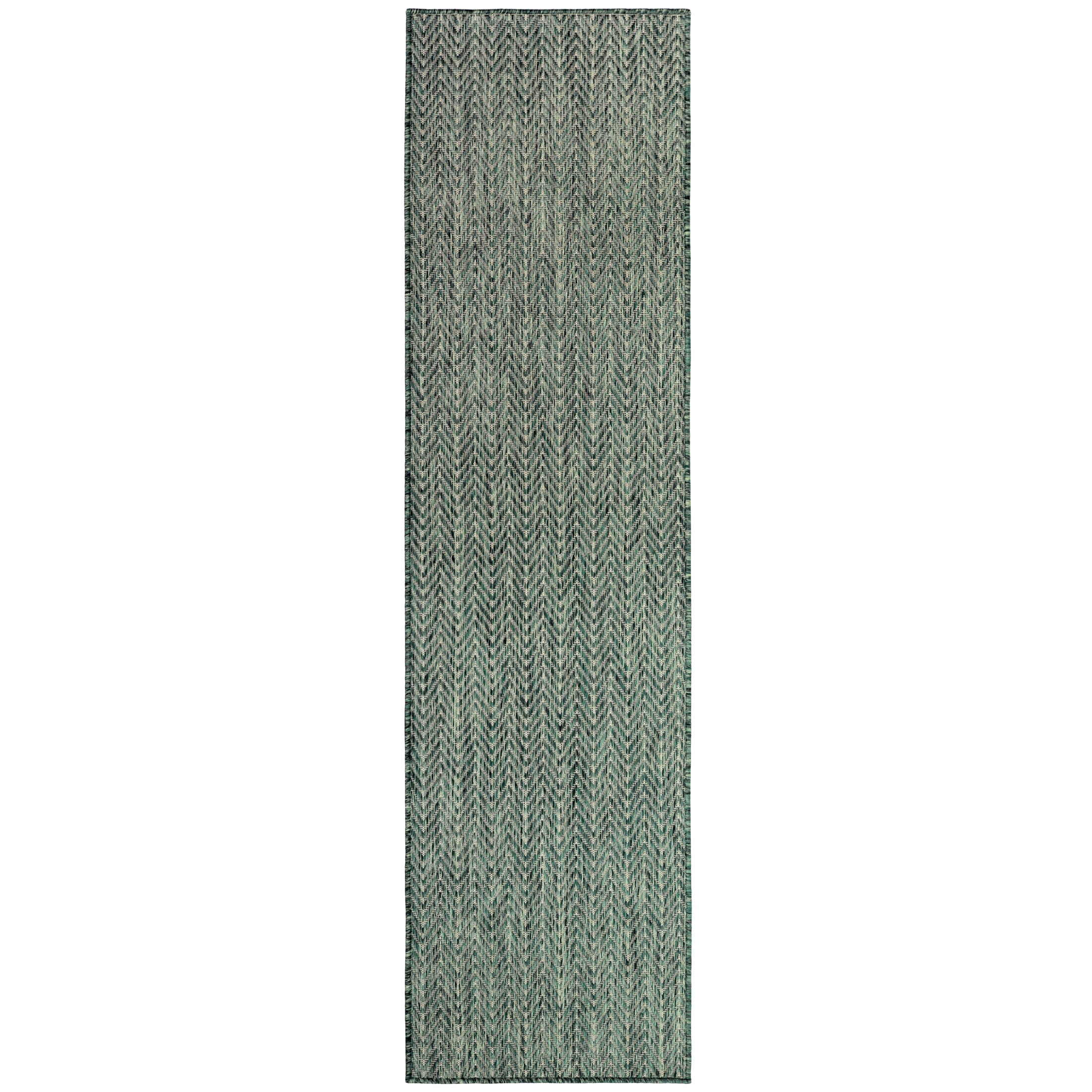 Nourison Horizon Indoor/Outdoor 2'2" x 8' Green Modern Rug
