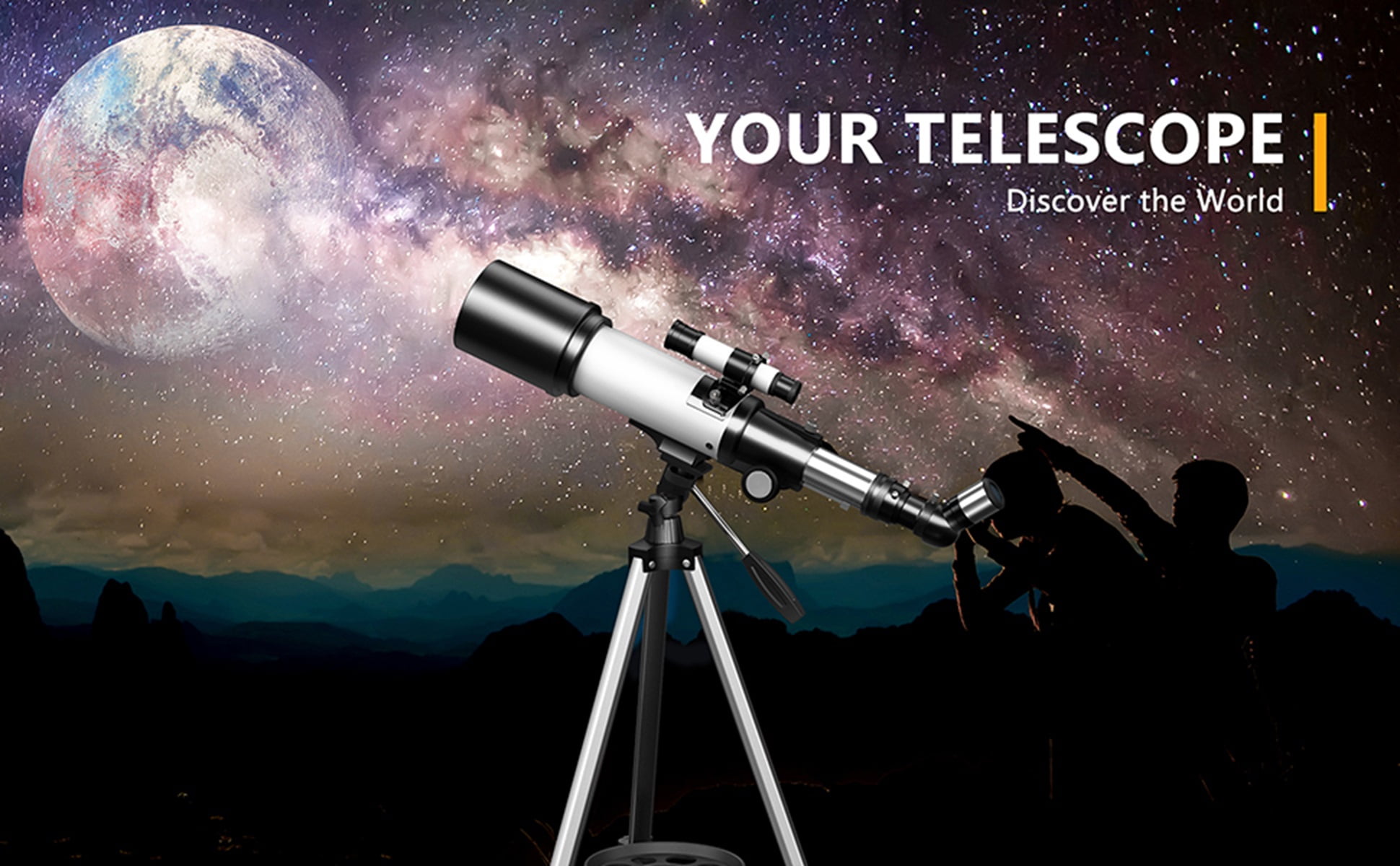 Juyafio Telescope, 70mm Aperture Telescopes for Astronomy, 16X-120X Magnification Telescopes for Kids,Adults, Portable Refractor Telescope with Adapter and Tripod