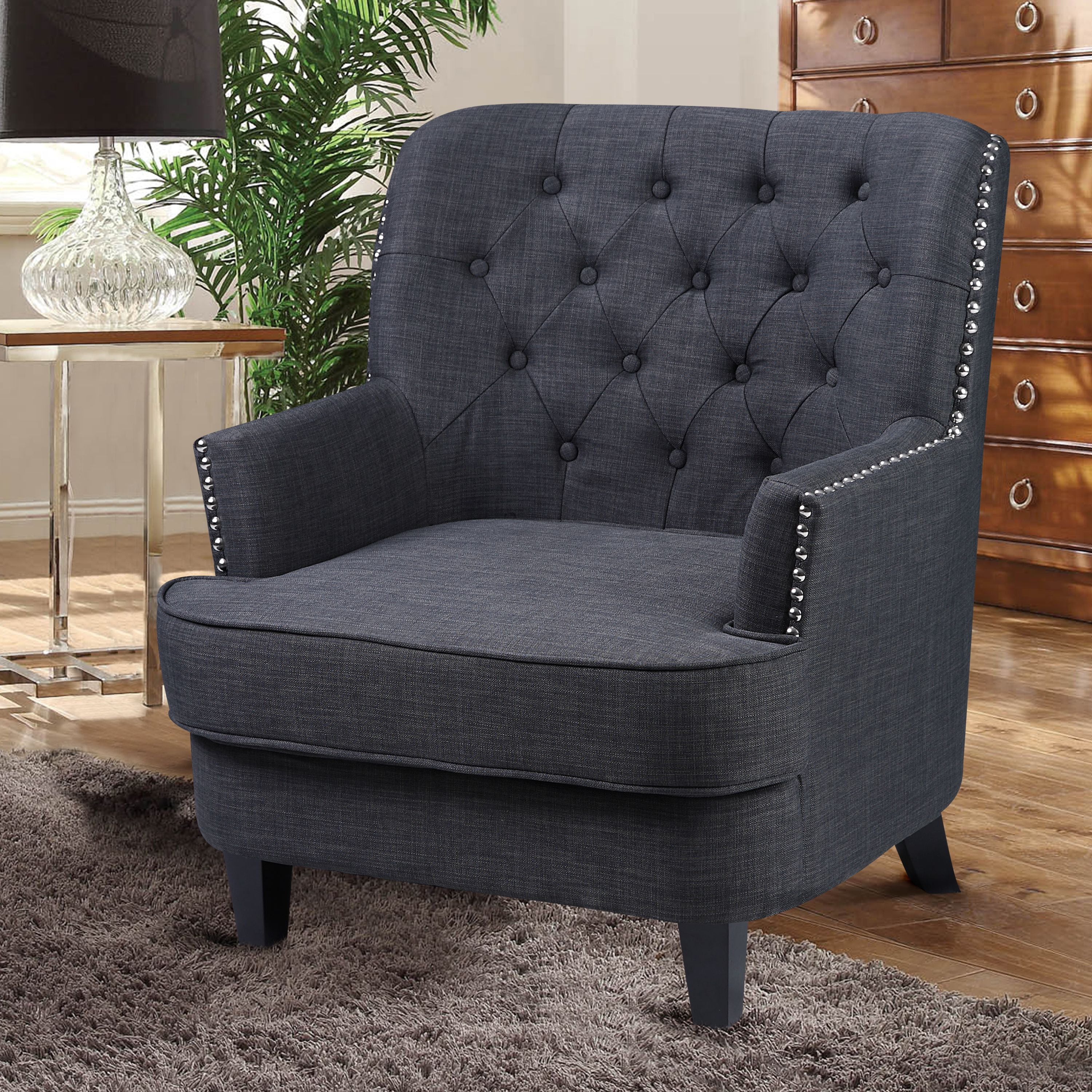 Best Master Furniture's Campbell Tufted Fabric Accent Chair, Available