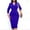 Blue, variant on Njoeus Women Business V Neck Bodycon Dress Lapel Long Sleeve Button Work Office Midi Pencil Dress S-3XL