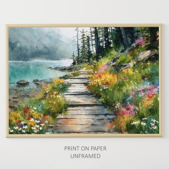 Glacier National Park Poster: Hidden Lake, Logan Pass, Montana Wall Art, Unframed Poster Size 8x12