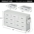 thumbnail image 6 of Dextrus 7 Drawer Dresser with Handles & Power Outlets, Wood Storage Cabinet Chest of Drawers, White, 6 of 10