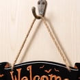thumbnail image 3 of Halloween Welcome Door Hanger Sign, Wooden Gnome Pumpkin Crow Wreath with Jute Rope, Fall Front Door Porch Wall Decor for Entryway Party Home, 3 of 3